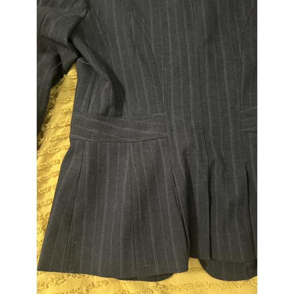 Women’s Navy Blue Striped Blazer Dress Suit Jacket Apt9 Stretch Size 6 - Picture 8 of 13